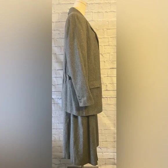 TOGETHER Women’s 2 PC Suit Gray Speckled Wool Blend Tweed  Size 14 - Picture 10 of 16